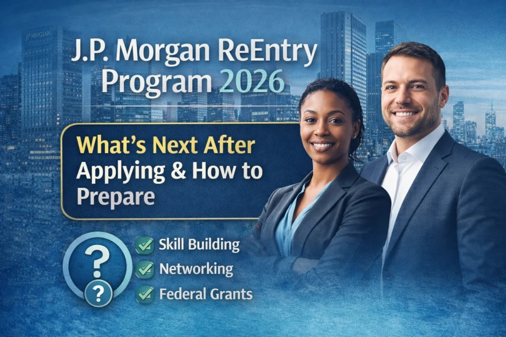 JPMorgan ReEntry Program 2026 guide showing what to do after applications close and how to prepare for the next intake
